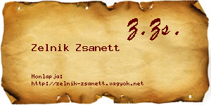 Zelnik Zsanett névjegykártya